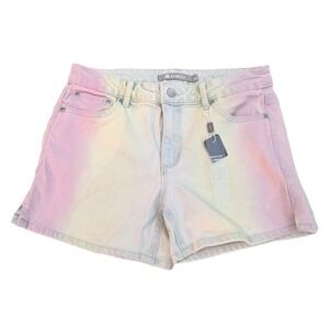 Tractr Girls Pastel Ombre Denim Shorts Rainbow Indigo Dyed‎ 2A450-S-D9B3 Size 14